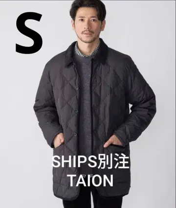 SHIPS 별주 TAION 다운 95% 퀼팅 자켓 블랙