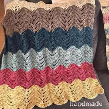 6색 담요 무릎담요 핸드메이드 멀티 커버 컬러풀 손뜨개질 케이프