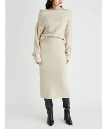 Mila Owen 오프터틀 2way 립 니트 SET UP