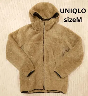 UNIQLO 유니클로 방풍 퍼 플리스 풀 집업 후드티 M 베이지