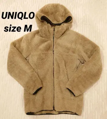 UNIQLO 유니클로 방풍 퍼 플리스 풀 집업 후드티 M 베이지