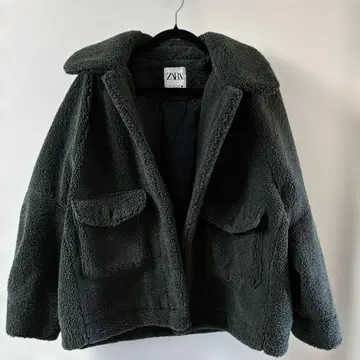 ZARA 보아 자켓 올리브 그린 새상품급