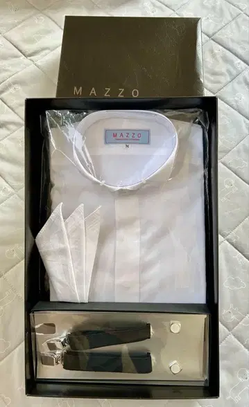 모닝용 MAZZO 포멀 셔츠 M + L 사이즈 + 잡화 세트
