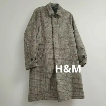 H&M 체크 무늬 체스터 코트