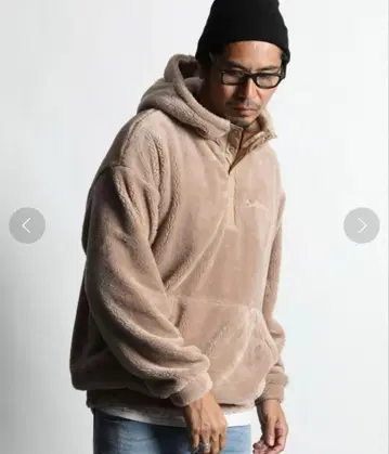 하이넥 디자인 샤기 보아 풀오버 후드티