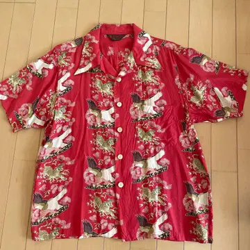 K. Mayer 하와이안 셔츠 빨간색 36-M-38