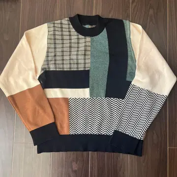 UNITED TOKYO 패치워크 니트 스웨터