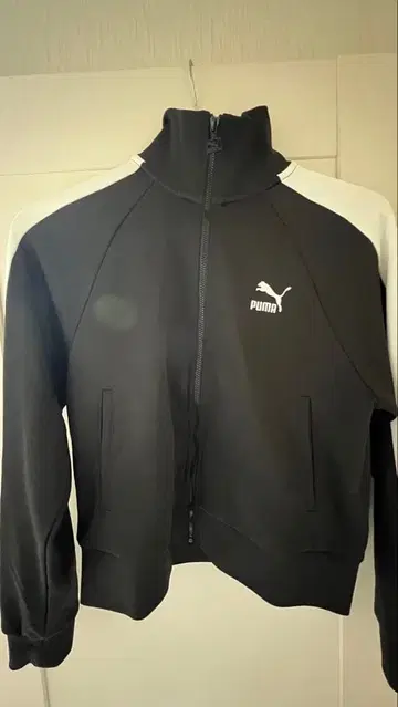 PUMA 집업 자켓 블랙/화이트