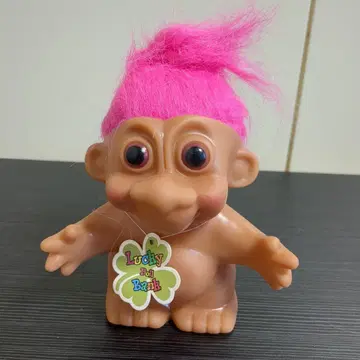 럭키 인형 저금통 핑크색