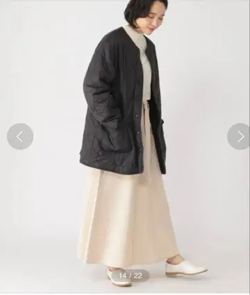 studio CLIP 리버서블 퀼트 미들 코트