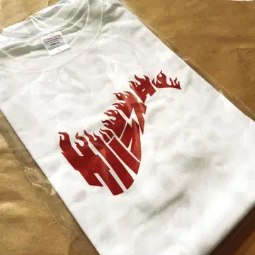 사바시스터 T셔츠 스탠다드 파이어 로고 빨간색 화이트 XL