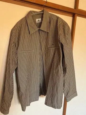 LACOSTE 스트라이프 긴팔 셔츠 그린 계열 사이즈 3