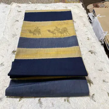 낙타 무늬 오시마 명주지 평치 나고야 오비 202509017