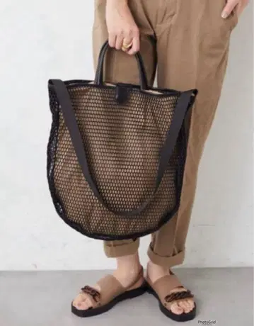 ear PAPILLONNER 이아파피요네 메쉬 숄더 토트백 블랙