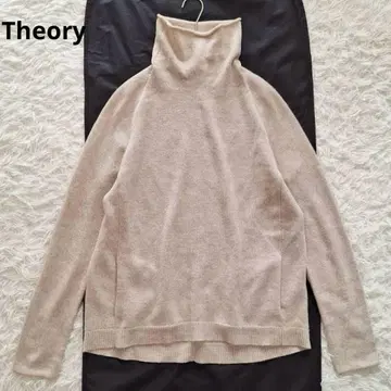 새상품급 띠어리 최근 하이넥 니트 울 캐시미어 혼방 포켓 베이지