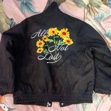 차오패닉 블루종 블랙 꽃 자수 남성용 L 사이즈