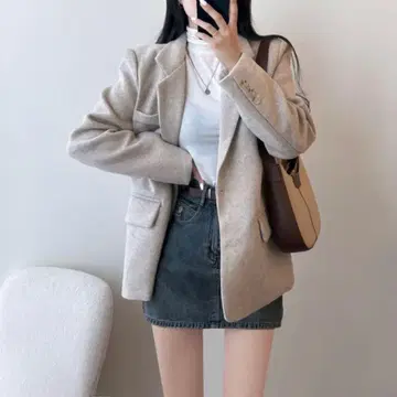 울 자켓 오버 사이즈 소녀나라 테일러드 자켓