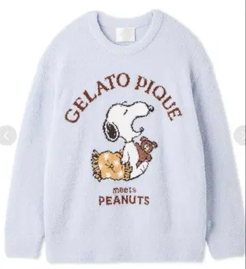 PEANUTS 오리지널 아트 자카드 풀오버 젤라피케 스누피