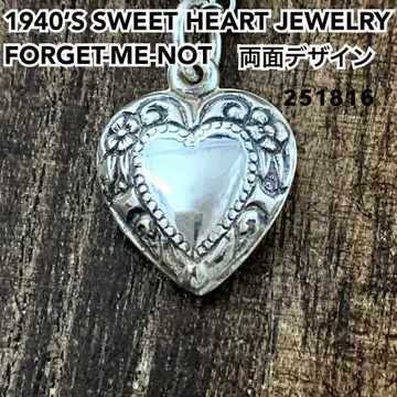 스위트하트 주얼리 물망초 꽃 실버 빈티지 목걸이 NAVY