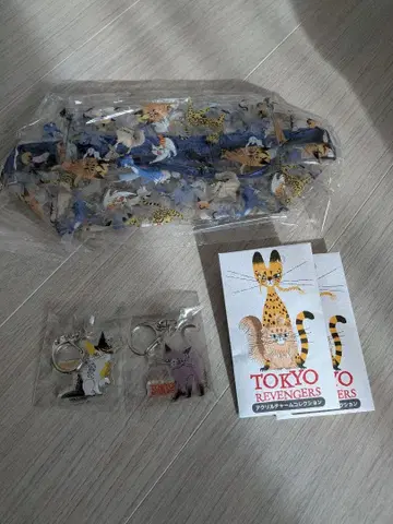 도쿄 리벤저스 블랙 고양이 디자인 리샤잠 클리어 파우치 아크릴 참