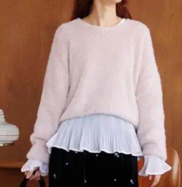 푹신푹신 핑크 니트 긴팔