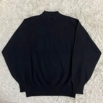 캐시미어 100% 모크넥 니트 스웨터 블랙 M 사이즈