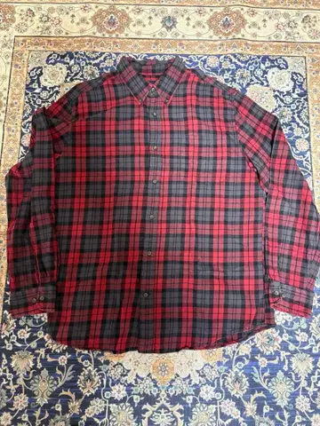 ST JOHN'S BAY 빨검 체크 플란넬 셔츠 구제 의류