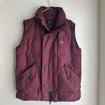 레어 LACOSTE 라코스테 다운 베스트 M 사이즈 보르도 버건디 색상