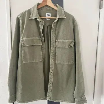 ZARA 릴랙스핏 셔츠 자켓 M 올리브 그린