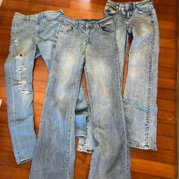 플레어 데미지 데님 팬츠