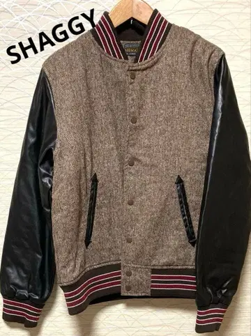 SHAGGY 울 콤비 봄버 자켓 바시티 자켓