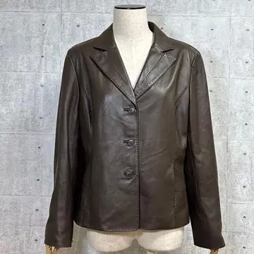 고급 세시오세라 [ L ] 램 가죽 브라운 양가죽 테일러드 자켓