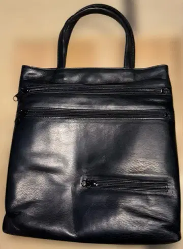 블랙 가죽 백 3포켓