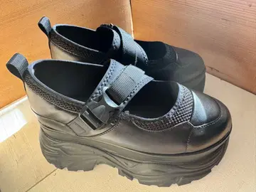 DEMETER 통굽 스니커즈 메쉬 벨트 블랙 스트랩 포함 메리 제인