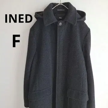INED 울 코트 다크 그레이 짙은 그레이 루즈핏 F 사이즈