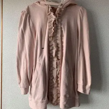 TO BE CHIC 프릴 달린 핑크 후드티 V 사이즈