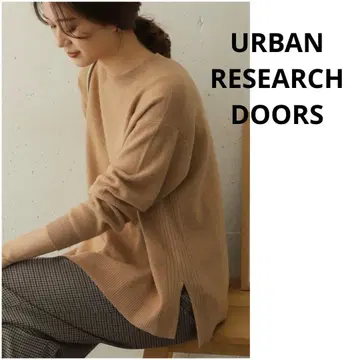 URBAN RESEARCH DOORS 크루넥 와이드 모찌모찌 니트