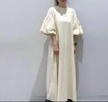 LOWRYSFARM 소매 벌룬 리본 원피스