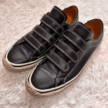 [ 미사용급 ] SPINGLEMOVE 벨크로 블랙 가죽 로우컷 스니커즈