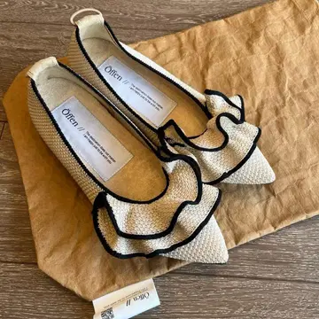 [ 미사용 새상품 ] offen 오펜 플랫슈즈 화이트 베이지 37