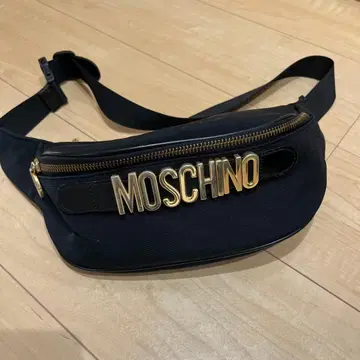 모스키노 빅 로고 힙색 바디백 G 금장 장식
