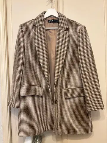 ZARA 체크 무늬 블레이저