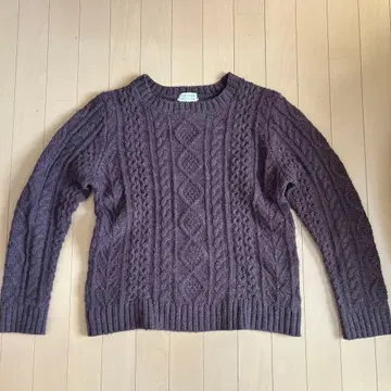 nano universe 퍼플 케이블 니트 스웨터