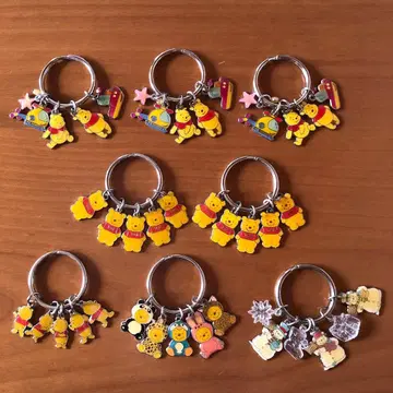 링 키링 곰돌이 푸 ( 애니멀 인형옷, 눈사람 등 ) [ 8개 세트 ]