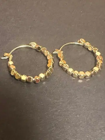 S925 골드 후프 귀걸이 직경 약 2cm