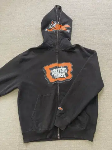 Icecream x 9090 콜라보 집업 후드티 블랙