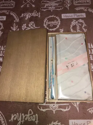 오비 장식 천과 허리띠 세트 나무 상자형 미사용 새상품 미니 꽃무늬*