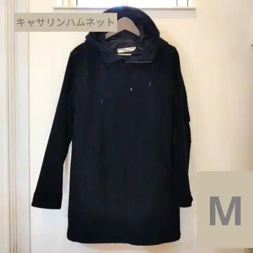 캐서린 햄넷 남성용 후드 부착 코트 울 M 사이즈 네이비