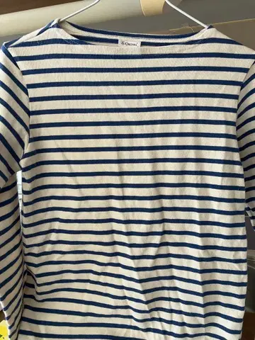 스트라이프 긴팔 T셔츠 보트넥