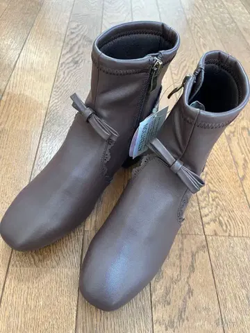 시마무라 아오키 미사코 부츠 레이스 리본 갈색 브라운 S 사이즈